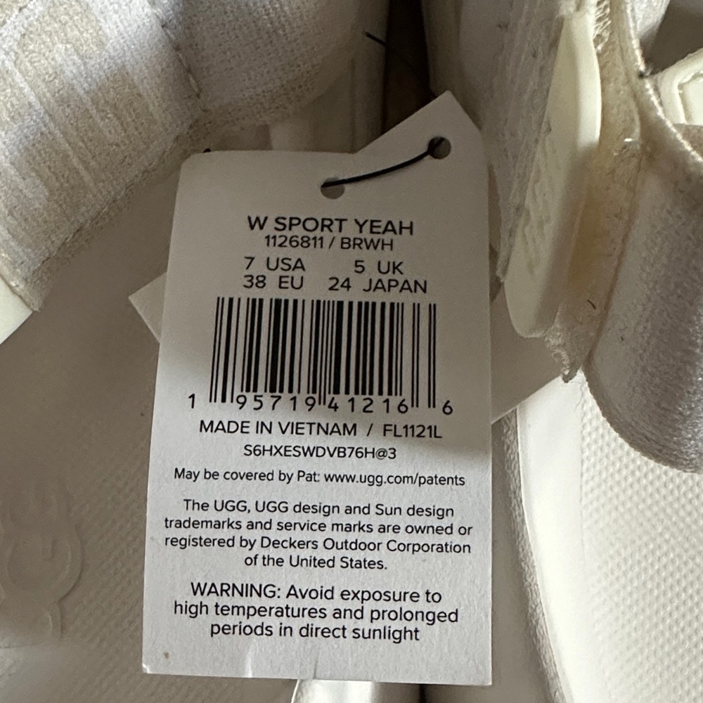 UGG White Women's Sandals - Picture 2 of 3